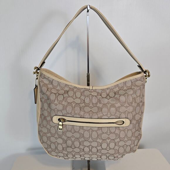 Coach Soft Tabby Hobo Bag in Signature Jacquard Ivory Chalk C6659 - Picture 2 of 11